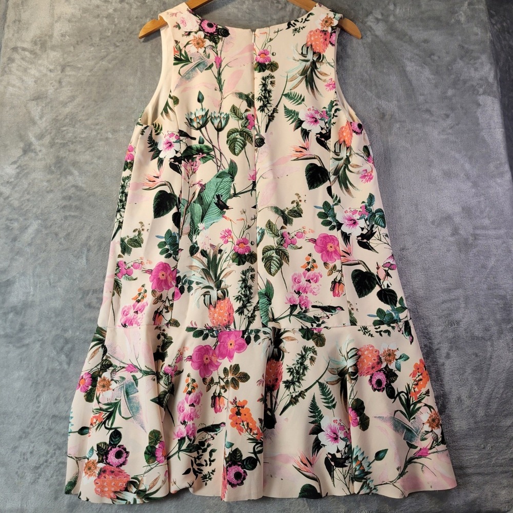 BananaRepublic Womens 12 Tropical Floral Drop Waist Shift Dress VNeck Sleeveless - Picture 9 of 10